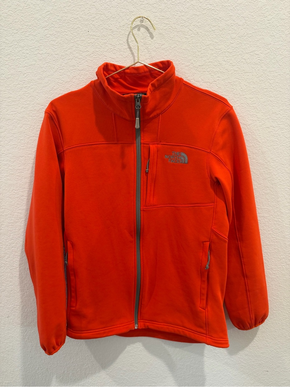 The North Face Men’s Apex Bionic softshell jacket windproof neon orange red